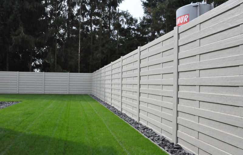 Betonzaun ELEGANT Anthrazit – Doppelseitig – 240 cm (Abgerundet)