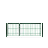 Doppelflügeltor Premium 1,00m RAL 6005 Moosgrün asymmetrisch