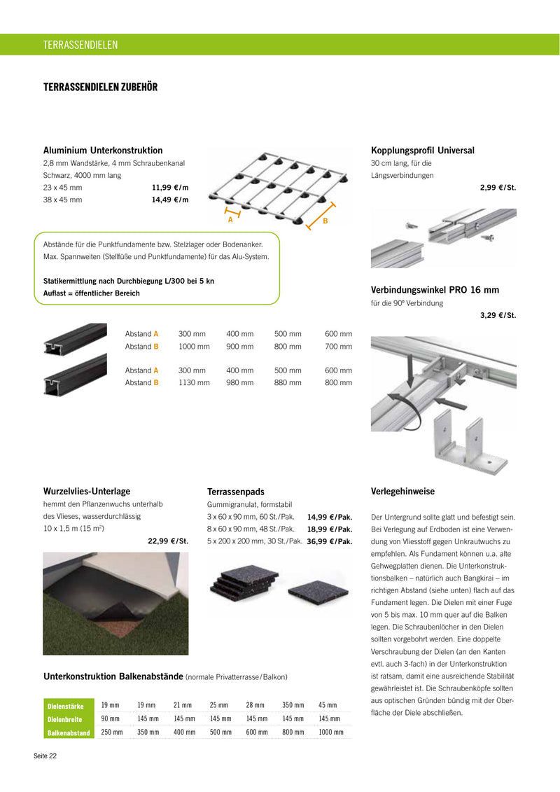 Terrassenpads - 3 x 60 x 90 mm 60 St./Pak., 8 x 60 x 90 mm 48 St./Pak.