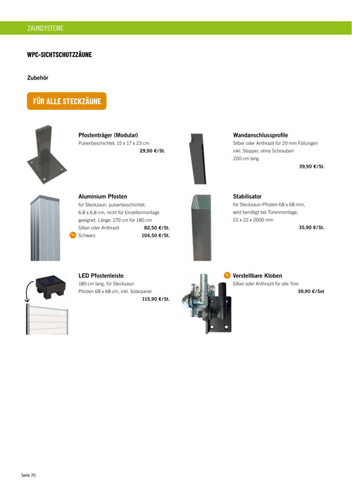 Verstellbare Kloben - Silber oder Anthrazit 1 Set